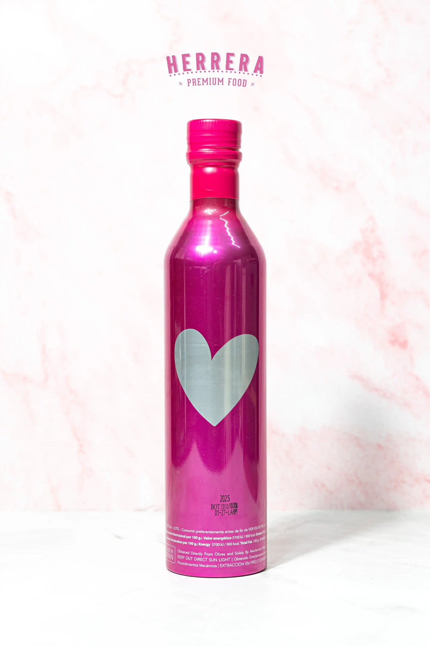 Botella de aceite de oliva virgen extra Señoríos de Relleu edición limitada Agatha Ruiz de la Prada 500 ml