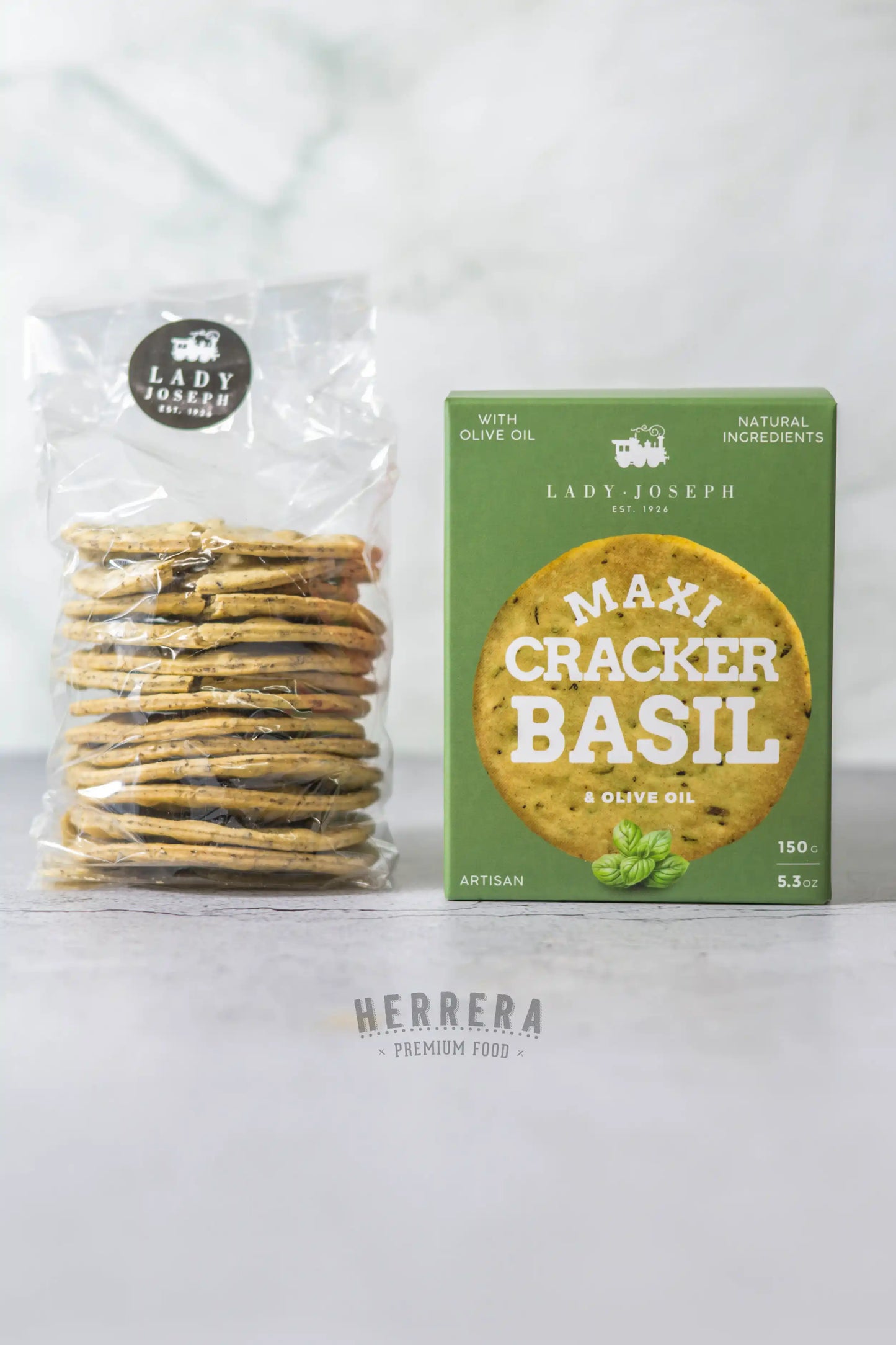 Maxi Cracker de Albahaca y aceite de oliva de Lady Joseph