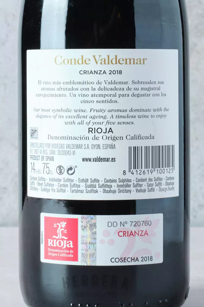 Conde Valdemar Crianza 2018: Sabor y Carácter en Uno