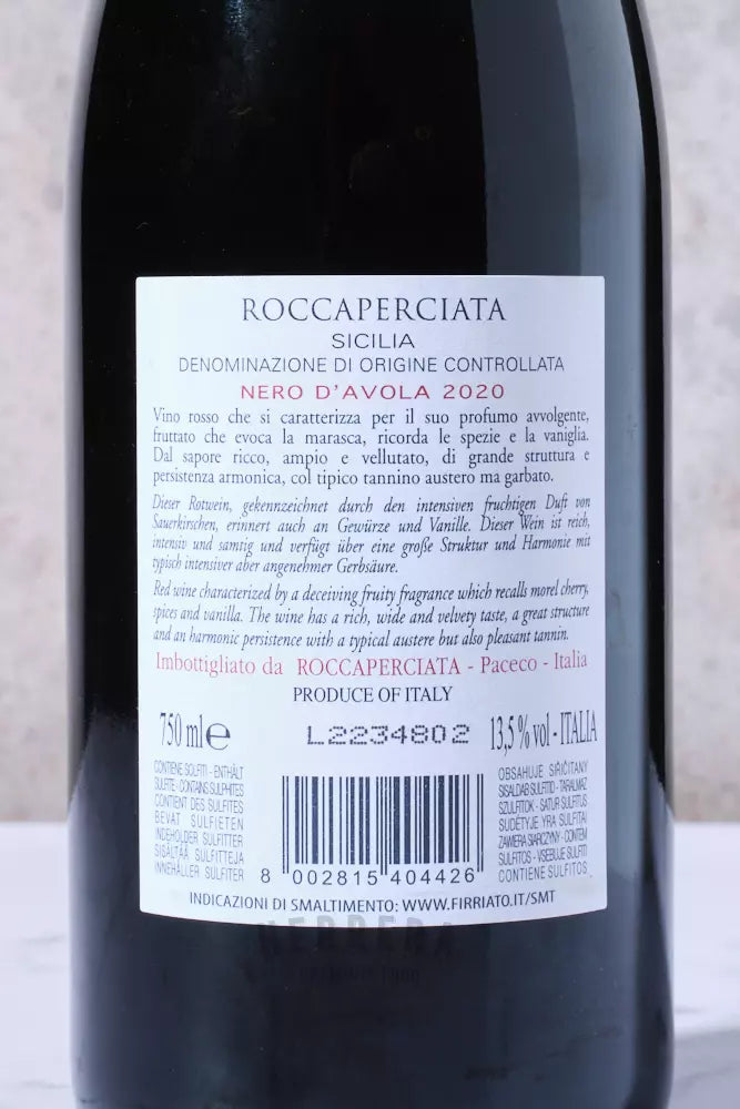 Vino Tinto Rocca Perciata 2020 - Sabores Exuberantes.