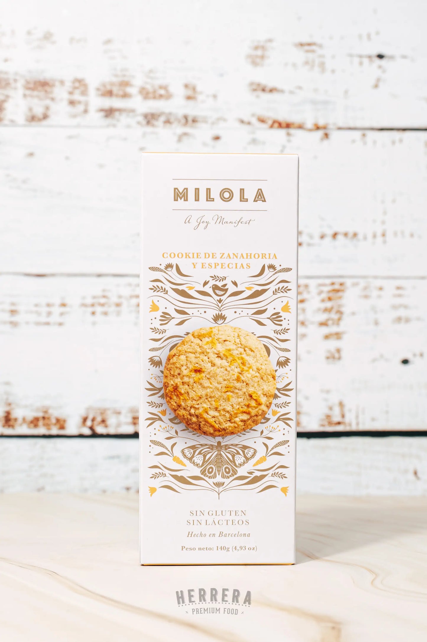 Cookies naturales de zanahoria con especias de Milola disponibles en HerreraFood