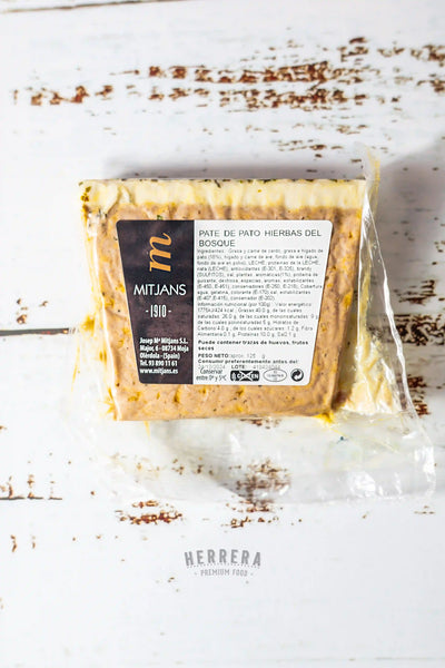 Paté artesanal de pato con hierbas silvestres