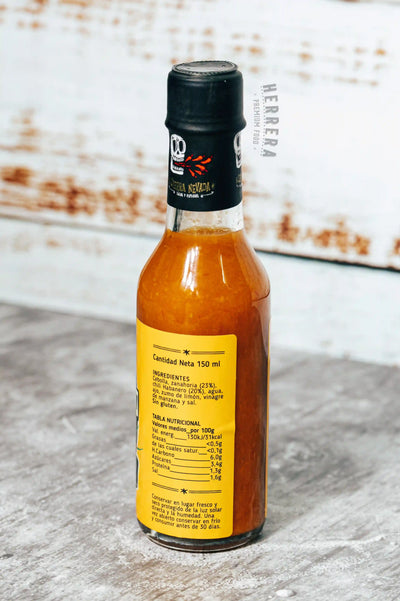 Etiqueta Salsa de Habanero Doctor Salsas con diseño picante Herrera Food