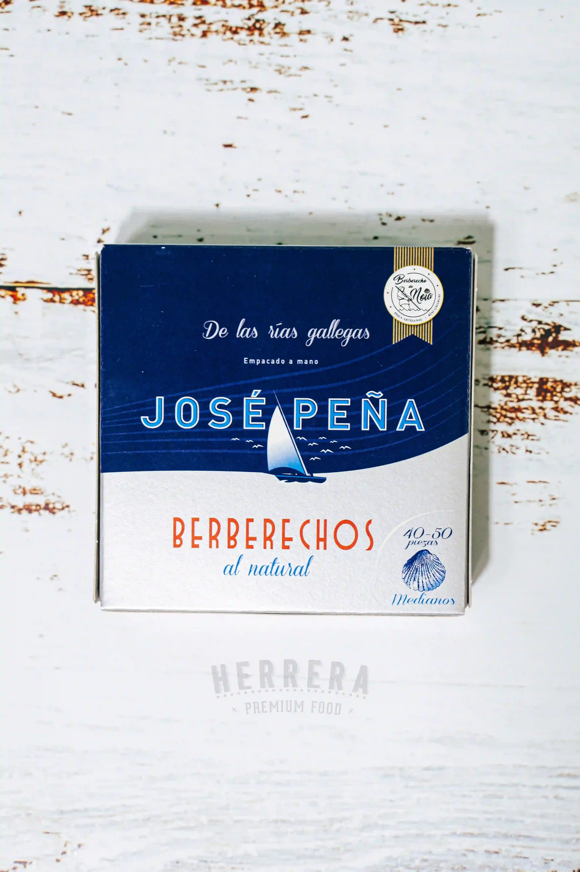 Berberechos gallegos al natural, 40-50 piezas por lata de José Peña