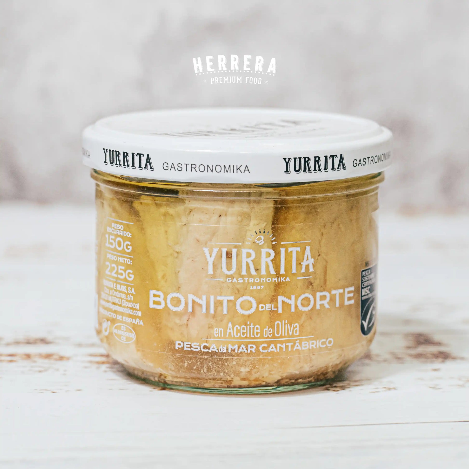 Bonito del Norte en Aceite de Oliva en Tarro de Cristal de Yurrita