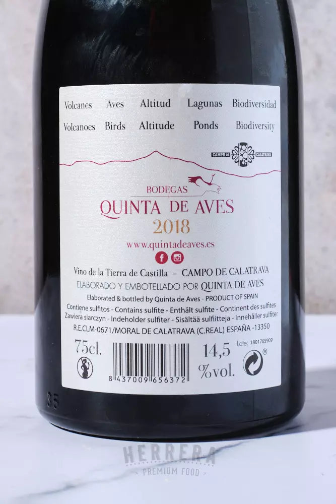 Explora el Sabor Único de Quinta de Aves: Tempranillo 2018.