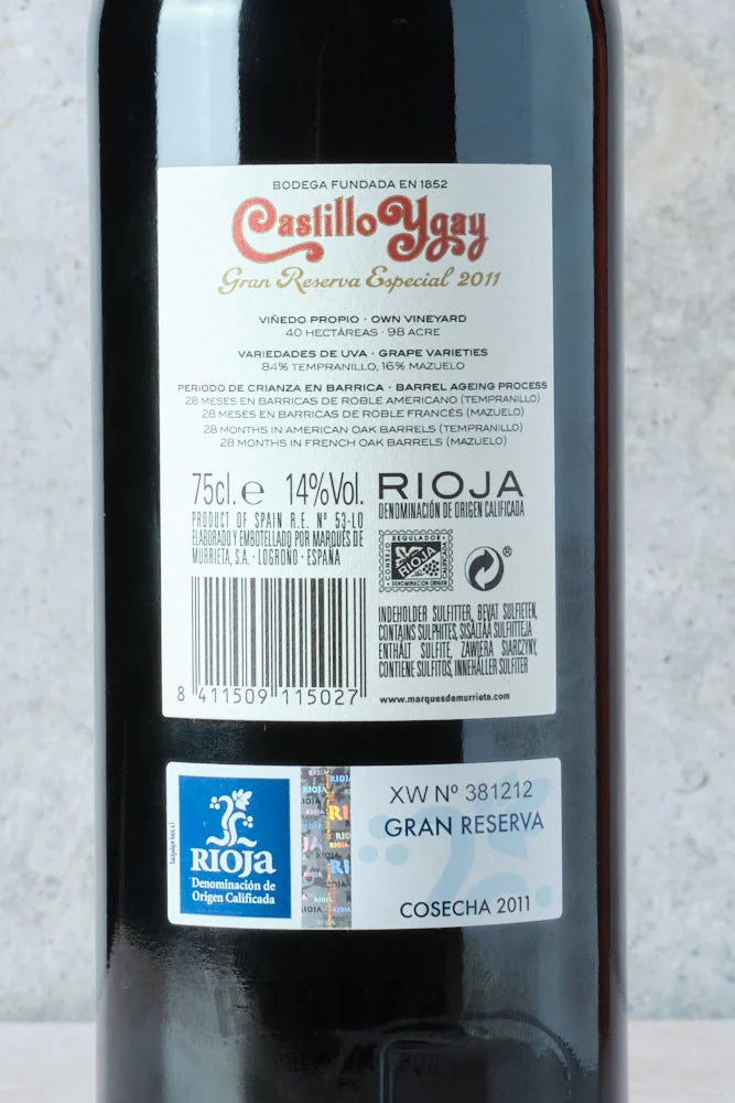 Marqués de Murrieta presenta: Castillo de Ygay Gran Reserva 2011 - Una joya de Rioja.