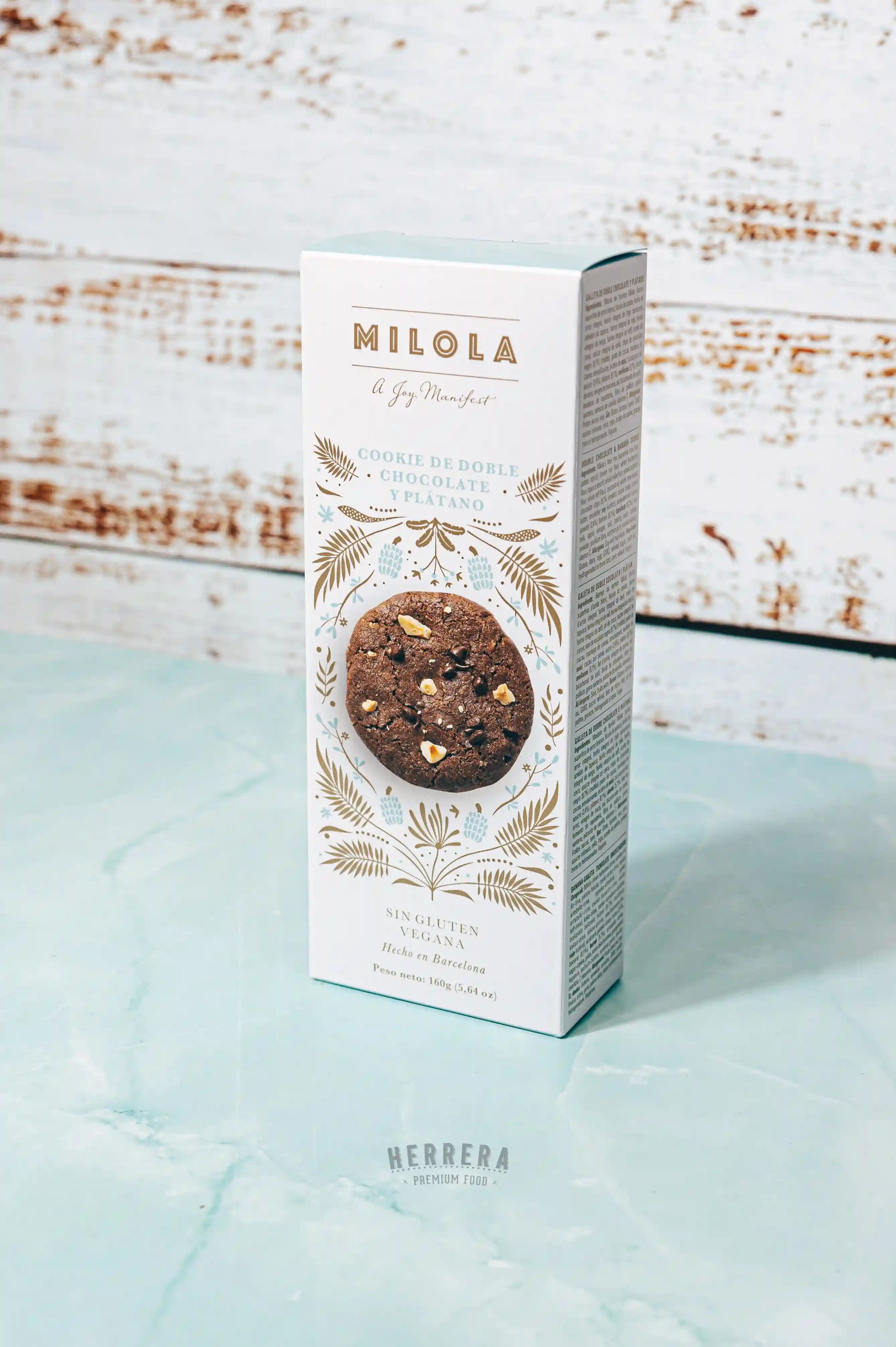 Cookies naturales de doble chocolate y plátano de Milola en HerreraFood