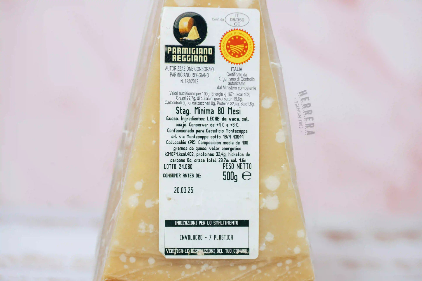 Queso italiano extra curado Parmigiano Reggiano 80 meses