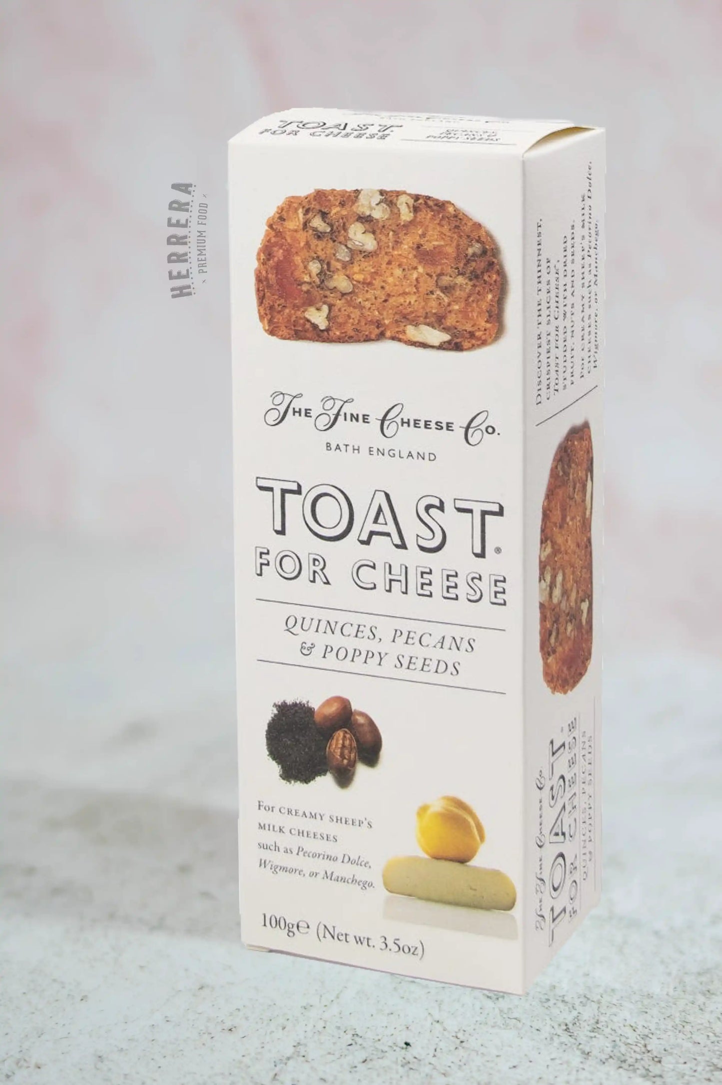 Galletas Toast For Cheese Membrillo, Nuez Pacana y Semillas de Amapola