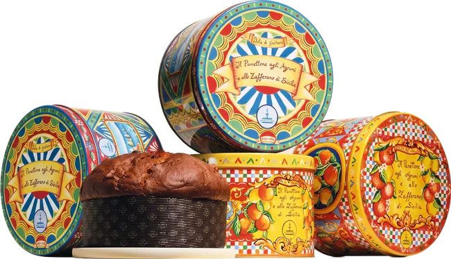 Latas de coleccionista Dolce & Gabbana con un panettone Fiasconaro